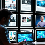 **Prompt 1: The Personalized Digital Media Revolution**
    A visually rich scene depicting a person (diverse, any age) comfortably immersed in a personalized digital media experience. They are surrounded by multiple glowing screens – a smartphone displaying a social media feed, a tablet streaming a show, and a laptop showing a news portal. Abstract, luminous lines or nodes subtly connect these devices, symbolizing AI-driven recommendations and data flow. In the background, faded and desaturated elements of traditional media, like a crumpled newspaper or a retro television set with static, create a sharp contrast, illustrating the shift from passive, limited consumption to active, on-demand digital engagement. The overall aesthetic is modern, vibrant, and highly personalized, emphasizing limitless access and the digital "universe at one's fingertips."