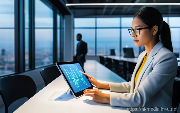 디지털 미디어 전략 - **Prompt for Audience Understanding and Data Analysis:**
"A bright, modern office space with lar...