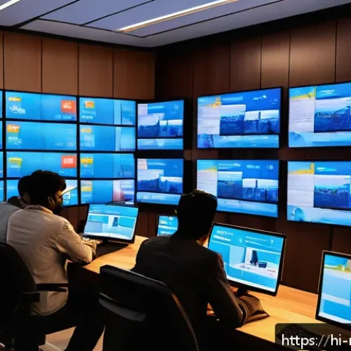 Home 17 미디어의 사회적 역할 - A vibrant digital newsroom scene set in India, featuring diverse Hindi-speaking journalists actively...
