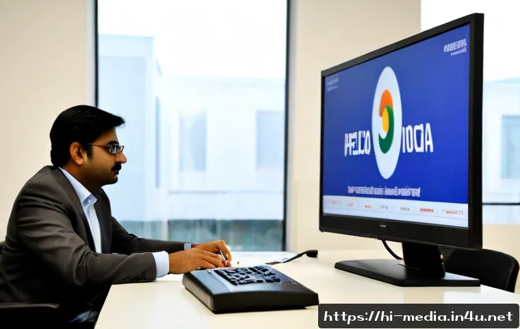 미디어 정책 및 규제 - Photorealistic modern media regulation concept, Indian newsroom editor reviewing video content on a ...